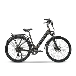 AMPERE DELUXE STEP THROUGH ELECTRIC BIKE GRAY