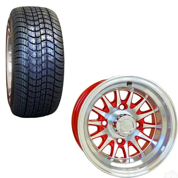 Inch Golf Cart Wheel and Tire Combo Red webp