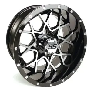 x Golf Cart Wheel Diesel II Gloss Black Machined Offset webp