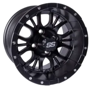 x Golf Cart Wheel Diesel Matte Black Finish Offset webp