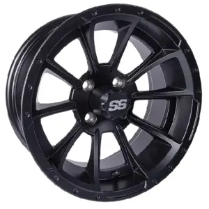 x Golf Cart Wheel Turbine Matte Black Finish Offset webp