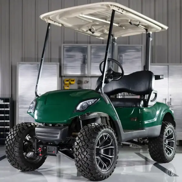 king xd lift kit installed on green yamaha drive g golf cart webp