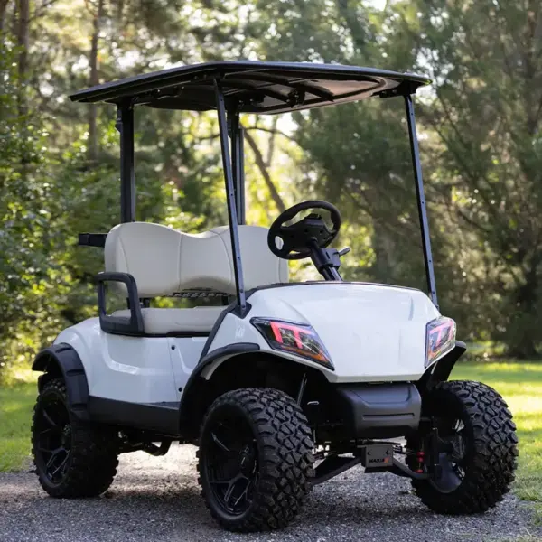 king xd lift kit installed on white yamaha drive golf cart webp