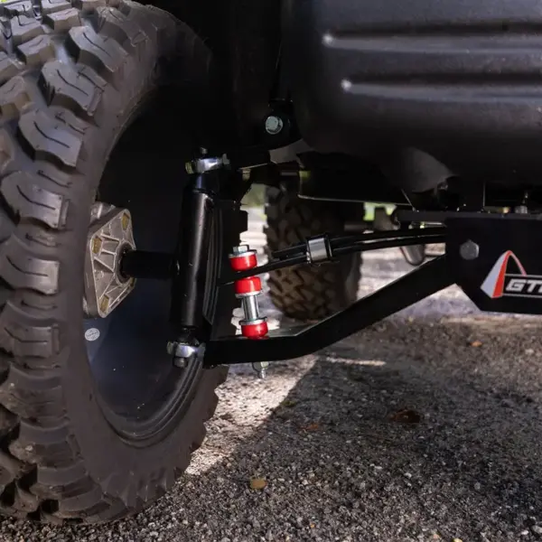 gtw golf cart lift kit yamaha close up of front suspension assembly webp