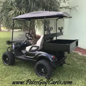 Yamaha Drive Golf Cart Hunters Pride Black Rear Angle WM PGC webp