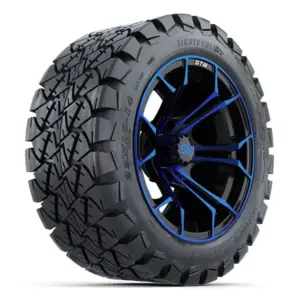 A gtw spyder inch blue black golf wheel x timberwolf dot at tire and angle webp