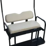 Club Car DS Golf Cart Rear Seat kit Old Style Buff Cushions Includes Rear Safety Grab Bar closed webp