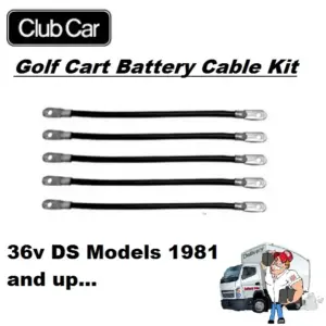 Club Car Golf Cart Battery Cable Kit v DS and up x inch Ga webp