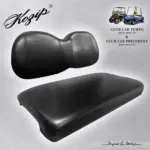 Club Car Precedent Tempo Onward Front seat cushion set top bottom black marine grade vinyl SCPR webp