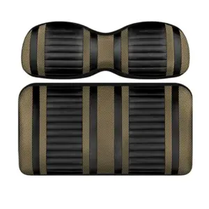 Custom Golf Cart Seat Black and Bronze Stripe Extreme webp