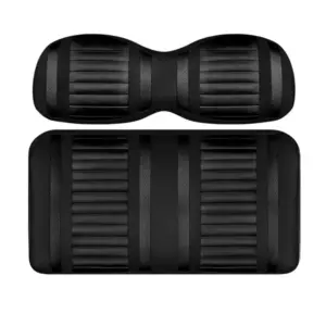 Custom Golf Cart Seat Black and Carbon Stripe Extreme webp