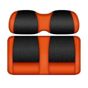 Custom Golf Cart Seat Black and Orange CH Two Tone webp