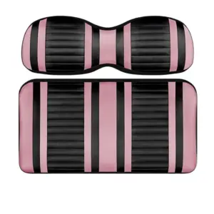 Custom Golf Cart Seat Black and Pink Stripe Extreme webp