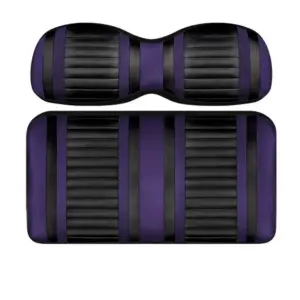 Custom Golf Cart Seat Black and Purple Stripe Extreme webp