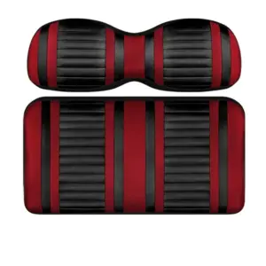 Custom Golf Cart Seat Black and Red Stripe Extreme webp