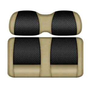 Custom Golf Cart Seat Black and Sand CH Two Tone webp