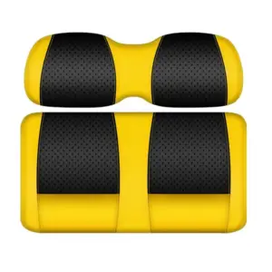 Custom Golf Cart Seat Black and Yellow CH Two Tone webp