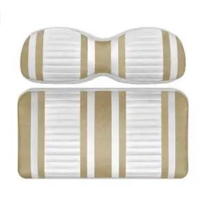 Custom Golf Cart Seat Sand and White Stripe Extreme webp