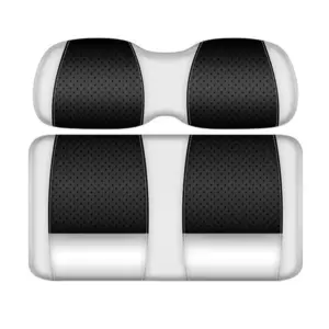 Custom Golf Cart Seat White and Black CH Two Tone webp