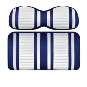 Custom Golf Cart Seat White and Blue Stripe Extreme webp