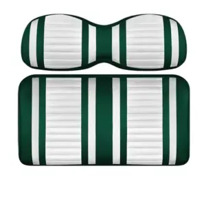 Custom Golf Cart Seat White and Green Stripe Extreme webp