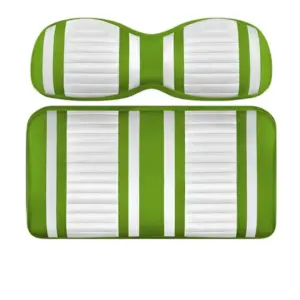 Custom Golf Cart Seat White and Lime Stripe Extreme webp