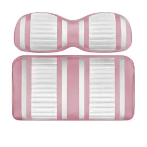 Custom Golf Cart Seat White and Pink Stripe Extreme webp