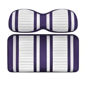 Custom Golf Cart Seat White and Purple Stripe Extreme webp