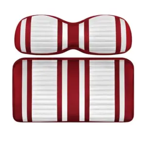 Custom Golf Cart Seat White and Red Stripe Extreme webp