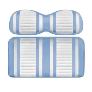 Custom Golf Cart Seat White and Sky Blue Stripe Extreme webp