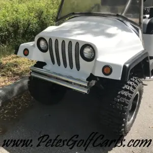 Custom Jeep Wrangler Golf Cart Front Close Up WM PGC webp