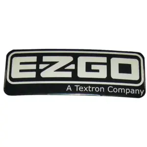 Ezgo TxT Emblem Name Plate Decal Silver Metallic Black webp