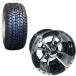 Golf Cart Inch Aluminum Wheel and Street Tire Package webp