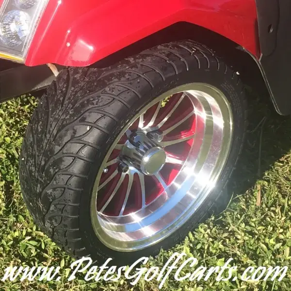 Golf Cart Inch Aluminum Wheels Machined and Red webp