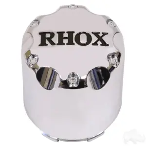 Golf Cart Chrome Wheel Center Cap RHOX Snap On webp