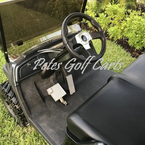 Golf Cart Custom Steering Wheel Black Installed WM PGC webp