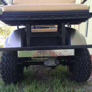 Golf Cart Diamond Plate Rear Access Cover Ezgo TxT Installed webp