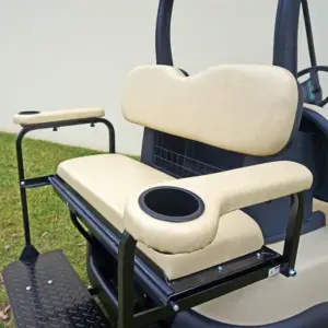 Golf Cart Rear Seat Kit Arm Rest Set Beige webp