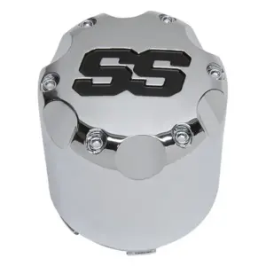 Golf Cart SS Chrome Wheel Center Cap Snap On webp