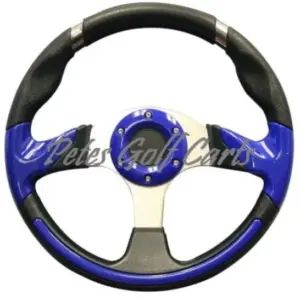 Golf Cart Steering Wheel Inch Black Blue Club Car Ezgo Yamaha webp