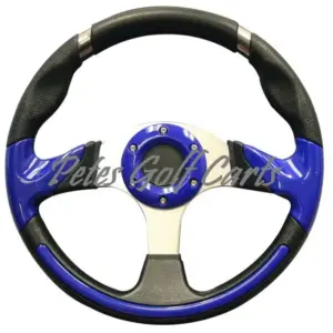 Golf Cart Steering Wheel Inch Black Blue PGC PF WM webp