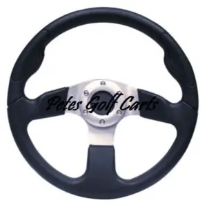 Golf Cart Steering Wheel Inch Black Chrome PF WM webp