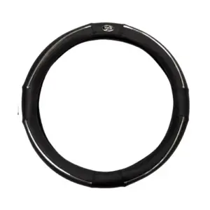 Golf Cart Steering Wheel Cover Universal Black and Chrome webp