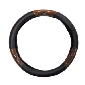 Golf Cart Steering Wheel Cover Universal Woodgrain and Black webp