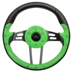 Golf Cart Steering Wheel Lime Green Grip Black Spokes Inch webp