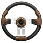 Golf Cart Steering Wheel Woodgrain With Aluminum Spokes Inch webp