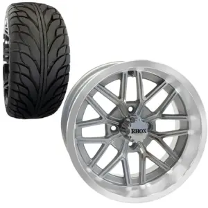 Golf Cart Wheel and Tire Combo xx Street TA Machined webp