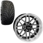 Golf Cart Wheel and Tire Combo xx Street TA Machined Black webp