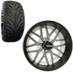 Golf Cart Wheel and Tire Combo xx Street TA White Black Gloss webp