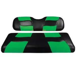 Madjax Golf Cart Rear Flip Seat Cover Set Black and Lime Riptide webp